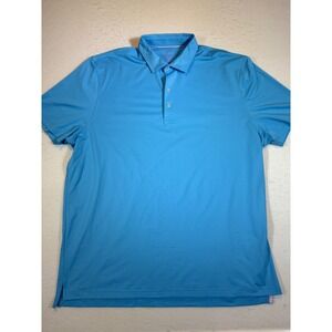 Johnnie O Mens Blue Stripe Short Sleeve Collared Golf Polo Shirt XXL